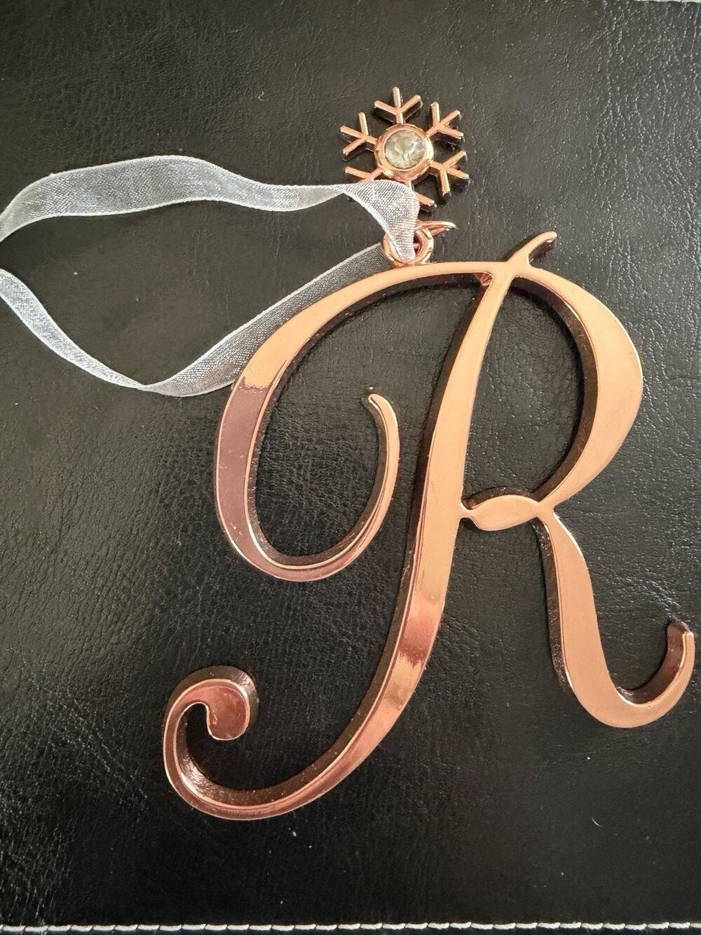 Initial R Christmas Ornament